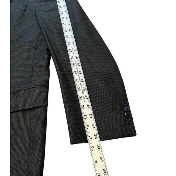 Today's Man Blazer Men's Size 44L Wool Cashmere Dark Gray Sport Coat Houndstooth - Picture 8 of 10